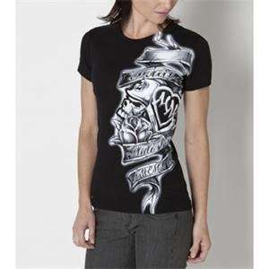   : Metal Mulisha Womens Elevation T Shirt   X Small/Black: Automotive