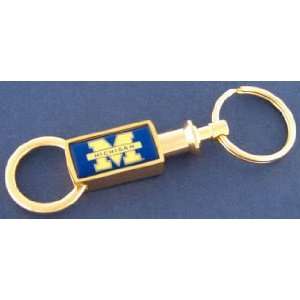    University of Michigan Gold Tone Valet Keychain