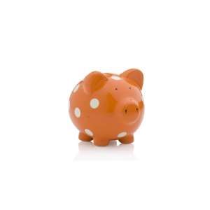  Elegant Baby Mini Pig Bank with Polka Dots   Orange/White 
