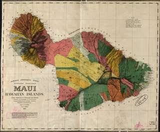 1885 map of Maui, Hawaii  