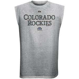 Majestic Colorado Rockies Ash Series Sweep Sleeveless T shirt  