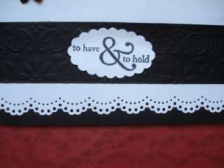 Handmade Wedding Card Black White Stampin Up Martha Stewart  