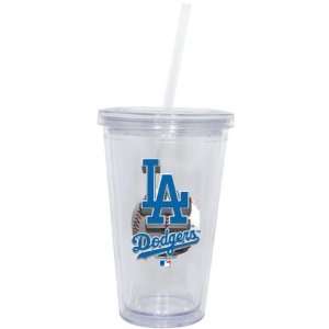  Los Angeles Dodgers Double Wall Tumbler with Straw: Sports 