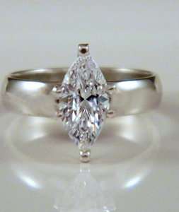00 CT MARQUISE CUT WIDE BAND SOLITAIRE ENGAGEMENT RING SOLID 14K 