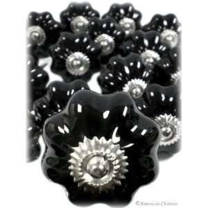   30 Black Ceramic Vintage Cabinet Knobs / Drawer Pulls