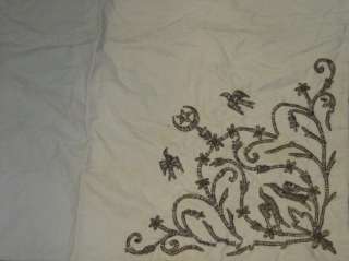 Antiques Islamic Turkish ottoman textile picture silver embroidery