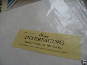 Iron On Interfacing Black or White in Heavy Weight  