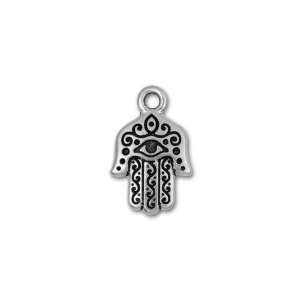  Antique Silver Plated Small Hamsa Charm Arts, Crafts 
