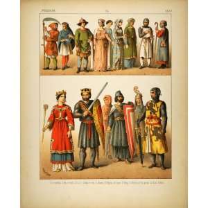  1882 Costume French Medieval Peasant Knights King Queen 