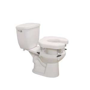  Drive Medical Padded Raised Toilet Seat with Four Locking 