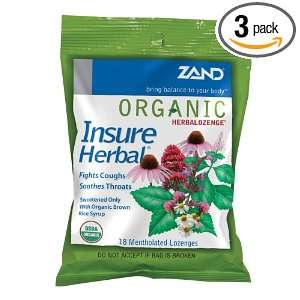  Zand Insure Herbalozenge Organic, Herb, 18 Count (Pack of 