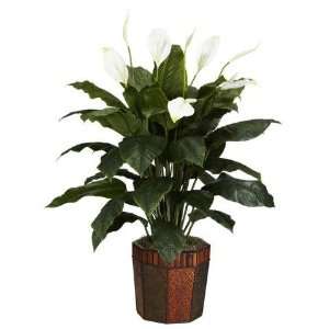 Exclusive By Nearly Natural Spathyfillum w/Vase Silk Plant:  