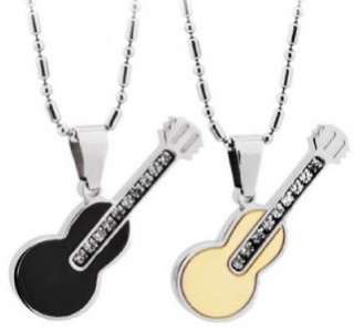JN062 316L Stainless Steel Charm Violin Love Couple Necklace  