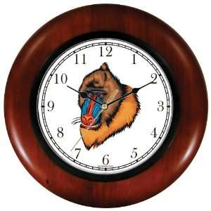  Mandrill Monkey Animal Wooden Wall Clock by WatchBuddy 