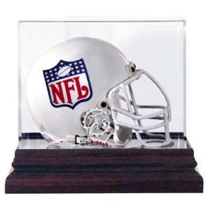   Mahogany NFL Team Logo Mini Helmet Display Case: Sports & Outdoors
