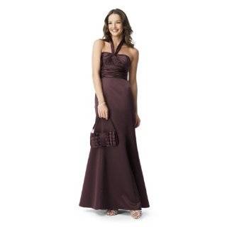 Davids Bridal Bridesmaid Dresses Satin Strapless Gown with Side Drape 