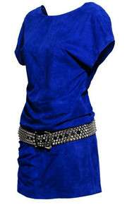 JIMMY CHOO For H&M Blue SUEDE NWT Mini Dress Tunic Size XS S LIMTED 