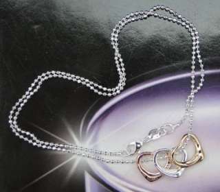 925 Sterling Silver Plated Heart Necklace JN184  