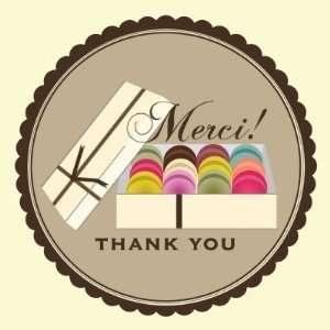  One Dozen French Macarons Merci Thank You Stickers Arts 