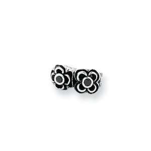 Black CZ Connector Charm in Sterling Silver for Reflections 
