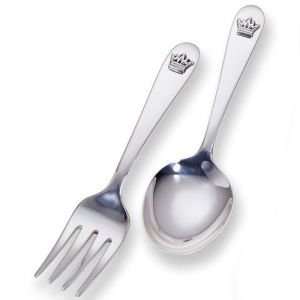    Royalty Sterling Silver 2 Piece Baby Flatware Set: Home & Kitchen