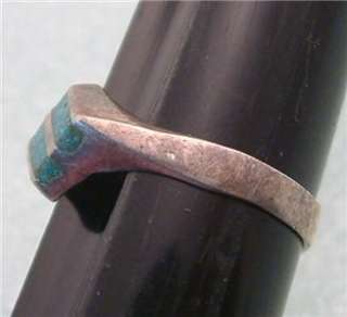 VTG RETRO STERLING SILVER TURQUOISE RING Size 7  