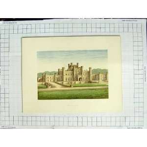    1880 COLOUR PLATE VIEW LOWTHER CASTLE GARDEN