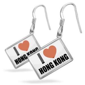  Earrings I Love Hong Kongwith French Sterling Silver 