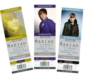Justin Bieber Birthday Invitation  U print 6 designs  