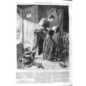  1862 SCENE RETURN LOST SAILOR MAN WOMAN ROMANCE