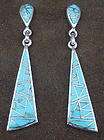 Turquoise Sterling Silver Post Dangle Earrings Jewelry  