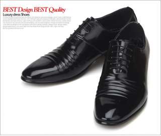 Prince Mens Black Leather Dress Oxfords Shoes All Size  