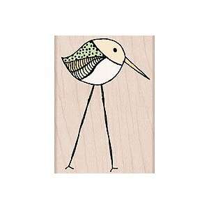  Bird with Long Legs Wood Mounted Rubber Stamp (E4742 