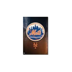   Framed New York Mets Logo Sports Poster 22x34 Print 