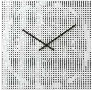 Karlsson Black & White Bits & Bytes Computer Geek 14 x 14 Wall Clock 