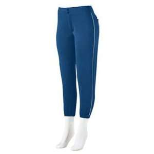  Augusta Girls Low Rise Softball Pant With Piping NAVY 