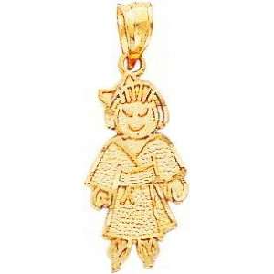  14K Gold Karate Girl Pendant Jewelry