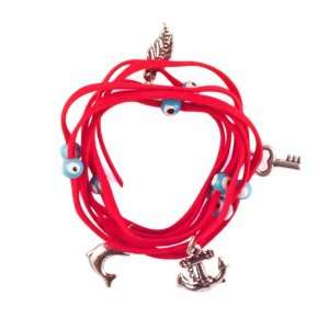   with Charms and Colorful Lucky Eyes   Kabbalah Life Red Jewelry