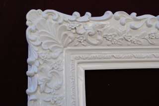Ornate White Lacquer Mantel Entry Mirror High Gloss  