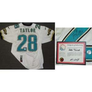  Fred Taylor Signed Jaguars Nike White Jersey: Sports 