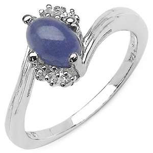 1.20 ct. t.w. Tanzanite and White Topaz Ring in Sterling 