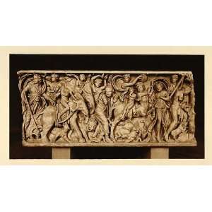  1925 Stone Sarcophagus Lateran Museum Italian Carvings 