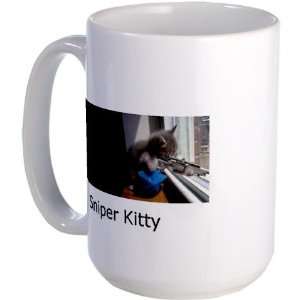 Sniper Kitty Funny Large Mug by CafePress:  Kitchen 