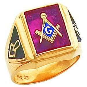  14K Gold Masonic Mens Ring Sz 10 Jewelry