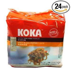 Koka Spicy Black Pepper (Non Fried Noodles), 85 Grams (Pack of 24 