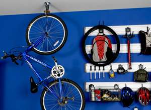 The Claw Advanced Bike Storage System helps keep your garage organized 