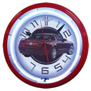  Ford Mustang Red Neon Wall Clock 20 Made In USA New 