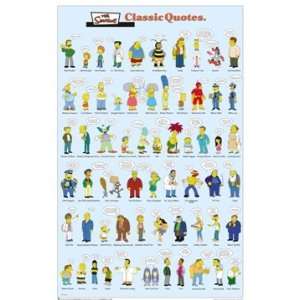  THE SIMPSONS CLASSIC QUOTES WALL POSTER   24 X 36 #1298 