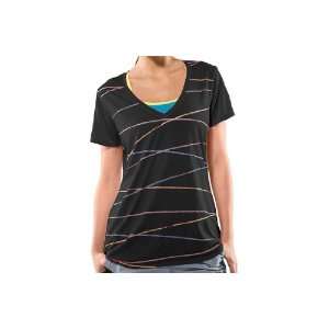 Womens Armour Foil Striped V Neck T Shirt Tops by Under 