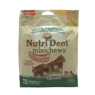 Nylabone Nutri Dent Filet Mignon Dog Chews, Mini, 72 Count Value Pack